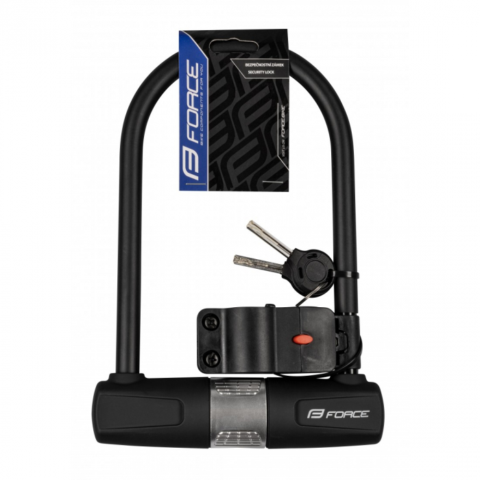 Lacat U-lock FORCE Cu suport de prindere 11.5x18.9cm Negru [2]