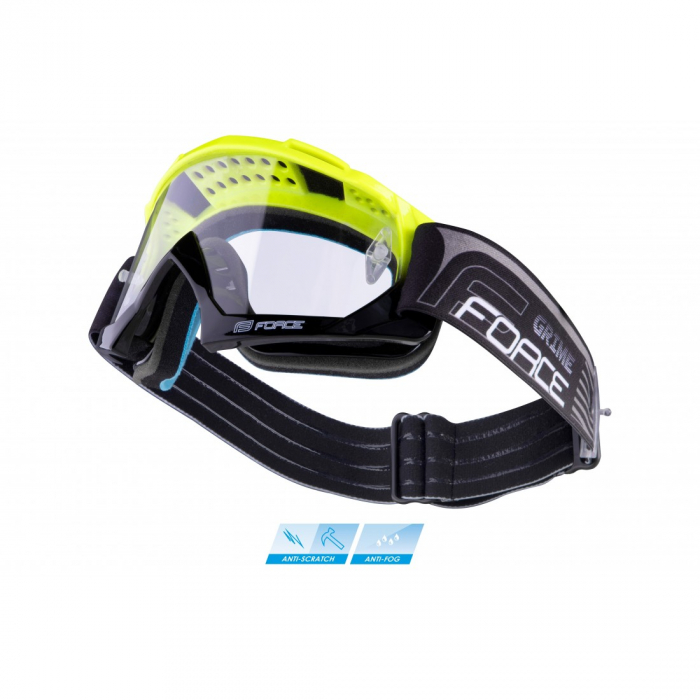 Ochelari Force GRIME negru-fluo lentile transparente + 10 tear offs [1]