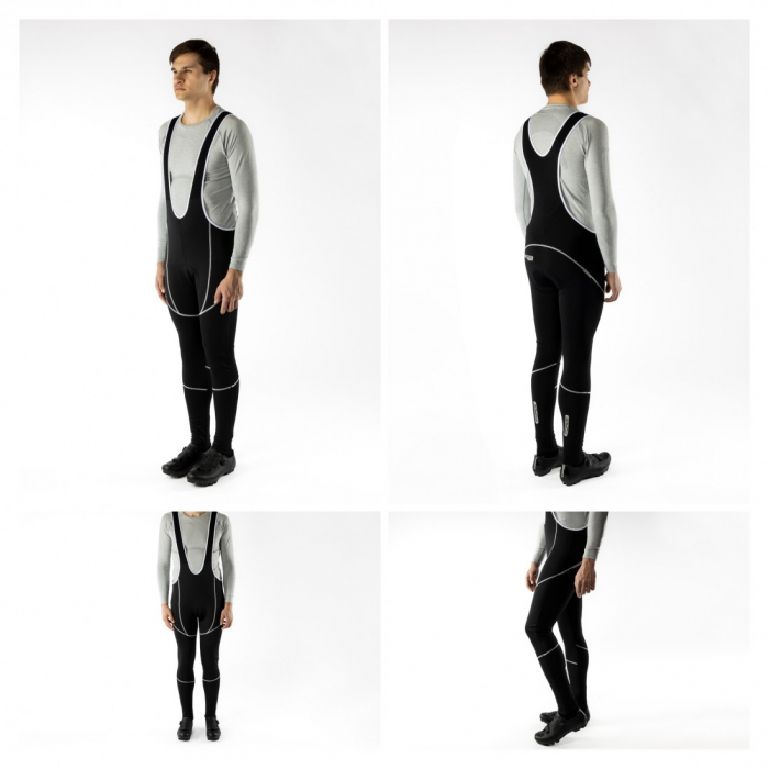 Pantaloni Force Z70 cu bretele si bazon negri M [4]