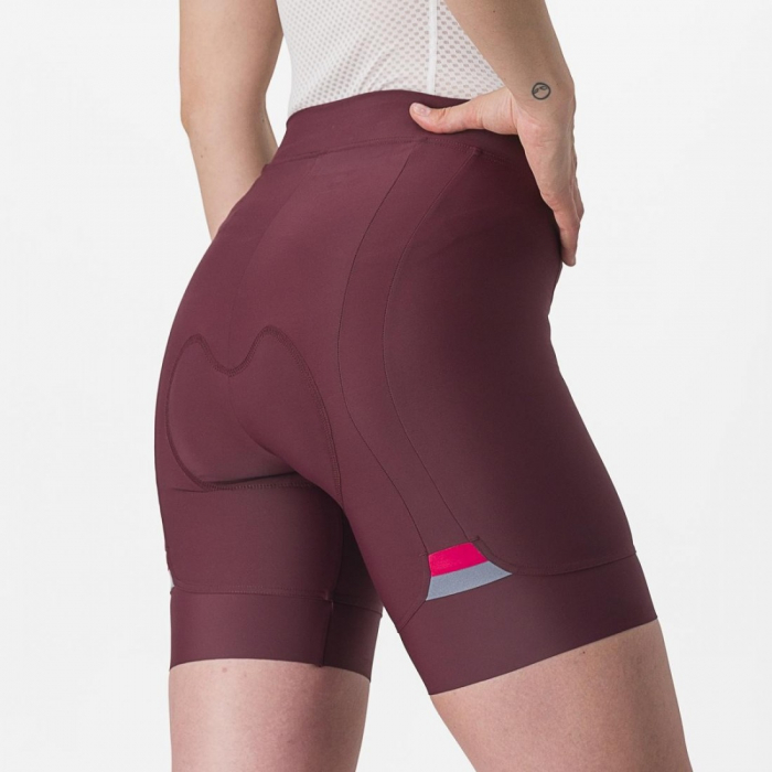 Pantaloni scurti Castelli Prima de dama Visiniu/Rosu XS [4]