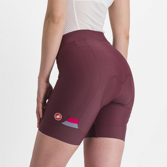 Pantaloni scurti Castelli Prima de dama Visiniu/Rosu XS [3]