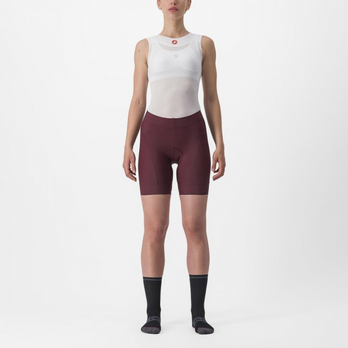 Pantaloni scurti Castelli Prima de dama Visiniu/Rosu XS [1]