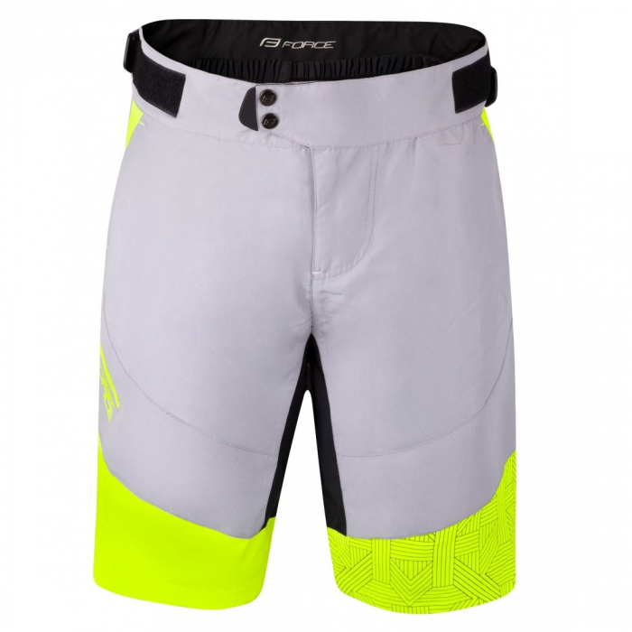 Pantaloni scurti cu bazon Force Storm gri/fluo 3XL [6]