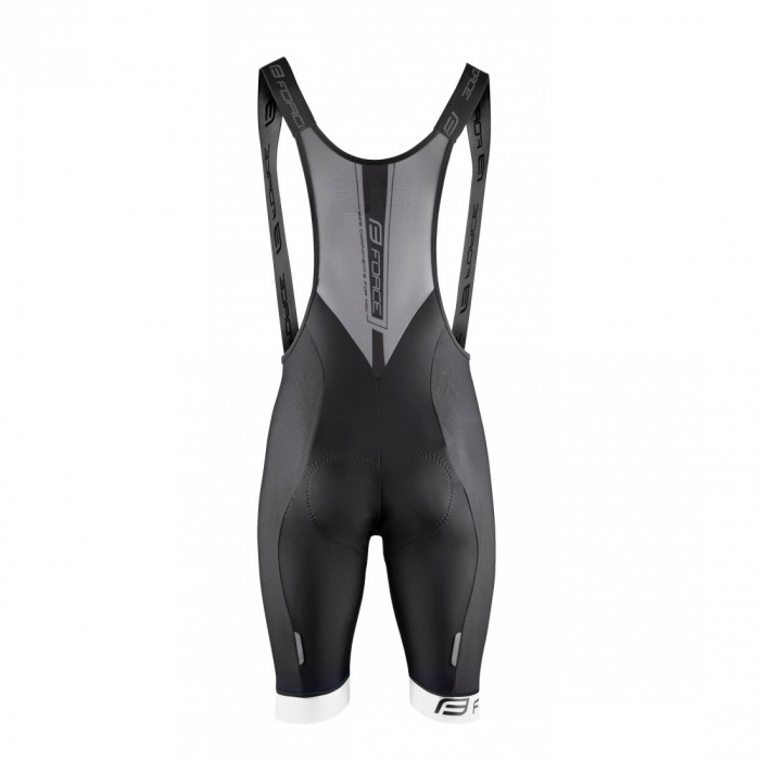 Pantaloni scurti cu bazon si bretele Force B51 negru/alb 3XL [2]