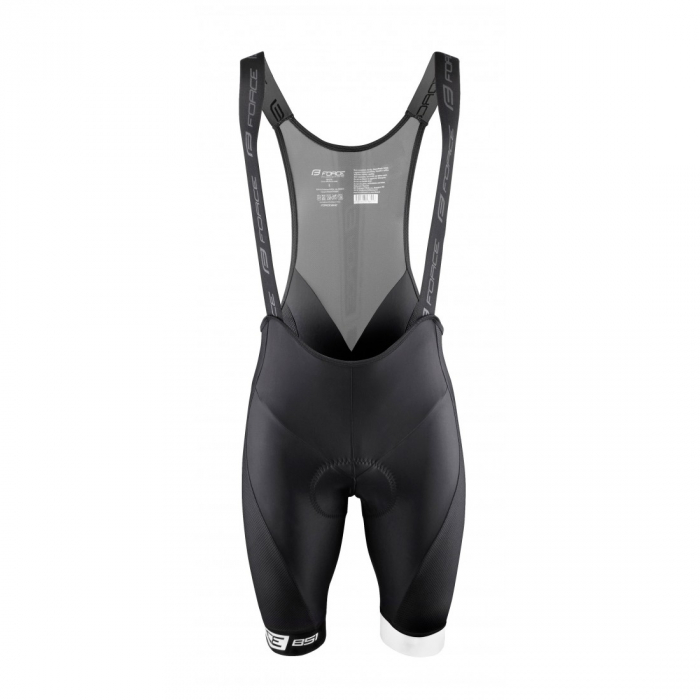 Pantaloni scurti cu bazon si bretele Force B51 negru/alb XS [3]