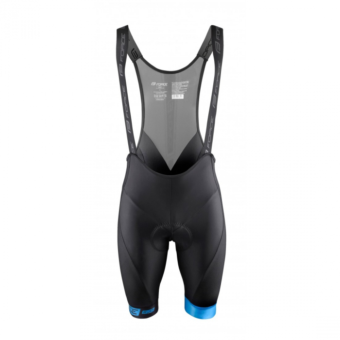 Pantaloni scurti cu bazon si bretele Force B51 negru/albastru XS [2]