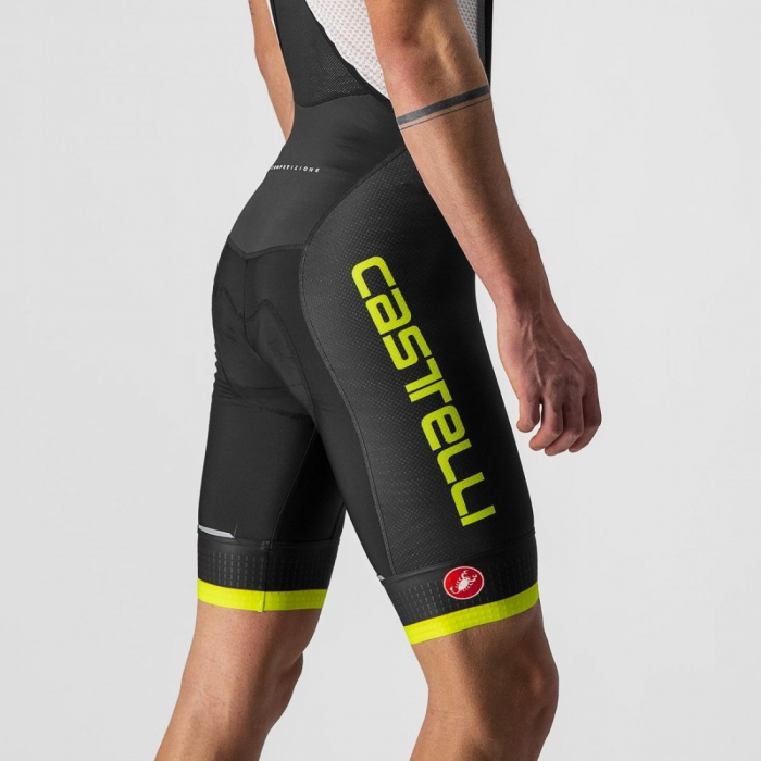 Pantaloni scurti cu bretele Castelli Competizione Kit Negru/Galben Fluo XXL [4]