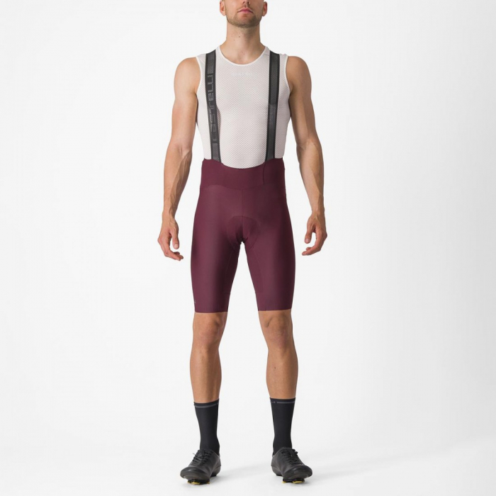 Pantaloni scurti cu bretele Castelli Espresso Visiniu M [1]
