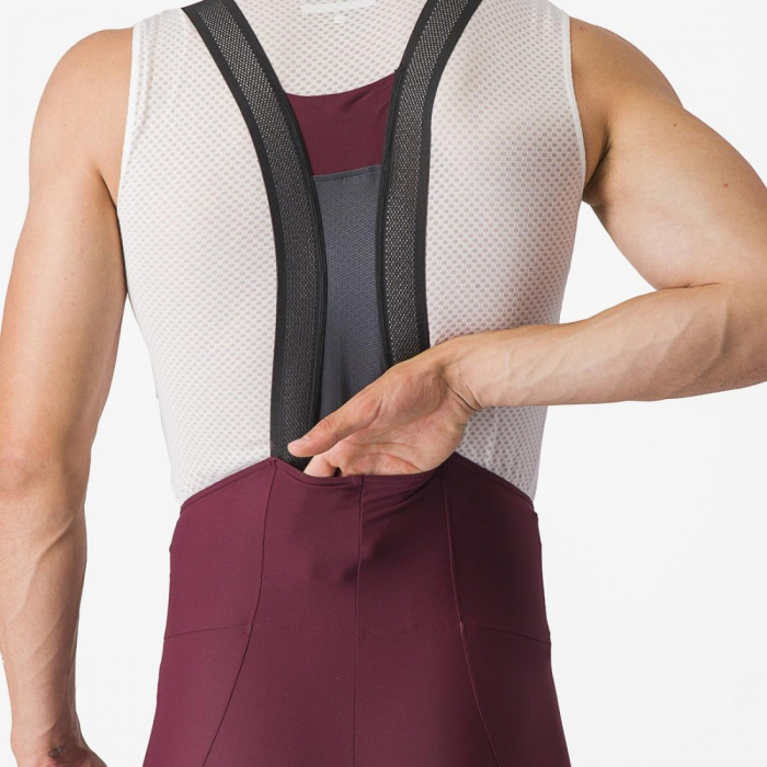 Pantaloni scurti cu bretele Castelli Espresso Visiniu M [6]