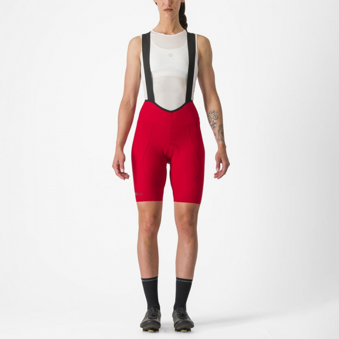 Pantaloni scurti cu bretele Castelli Espresso W DT de dama Rosu XS [1]
