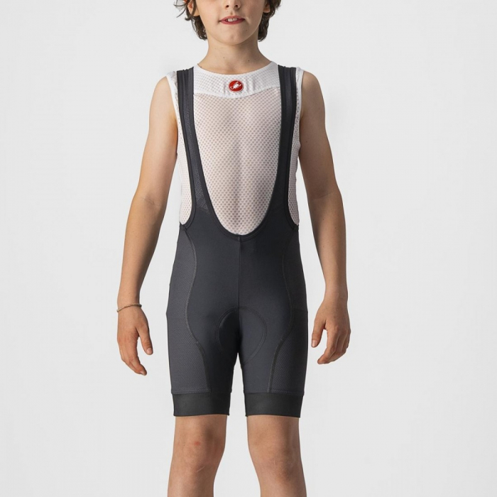Pantaloni scurti cu bretele Castelli Jr Competizione pentru copii Negru 6A [4]