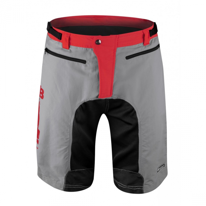 Pantaloni scurti Force MTB-11 bazon detasabil Gri/Rosu/Negru XS [6]