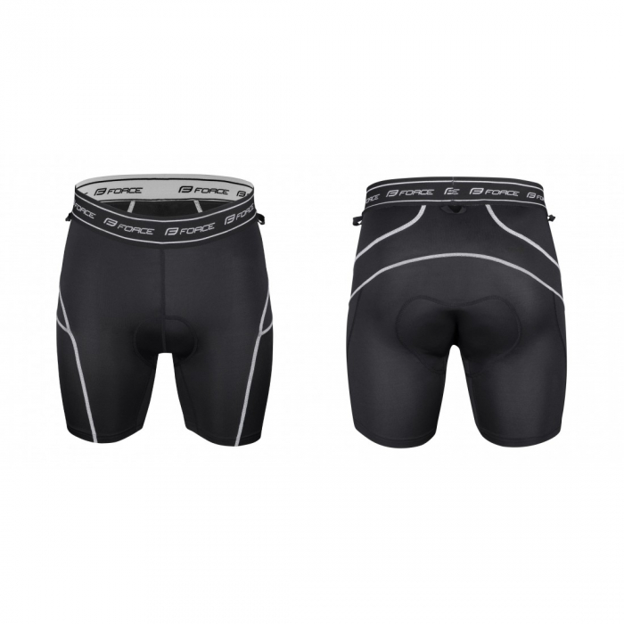Pantaloni scurti Force MTB-11 bazon detasabil Negru/Antracit M [3]