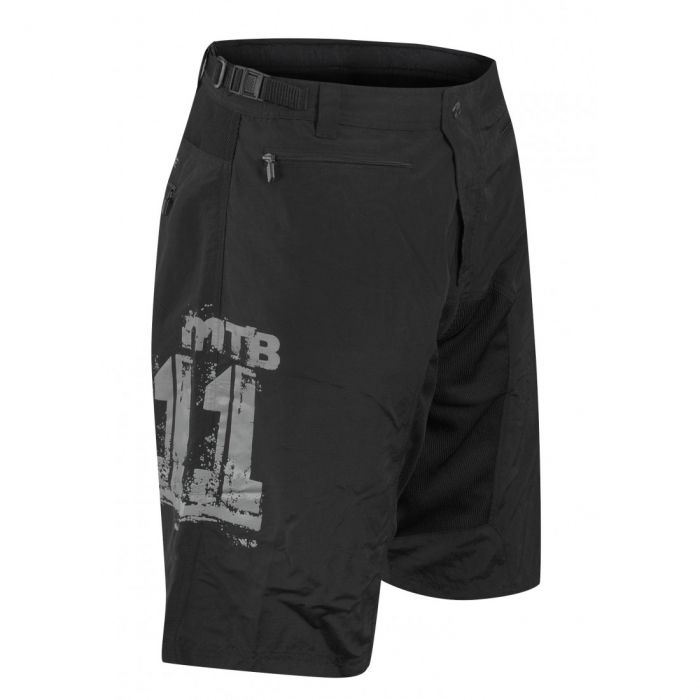 Pantaloni scurti Force MTB-11 bazon detasabil Negru/Antracit M [2]