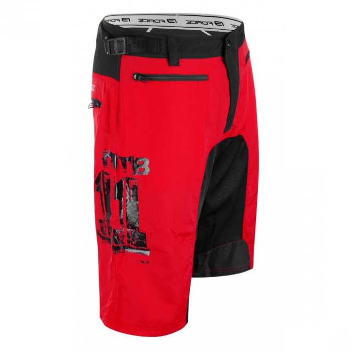 Pantaloni scurti Force MTB-11 bazon detasabil Rosu/Negru XXL [2]