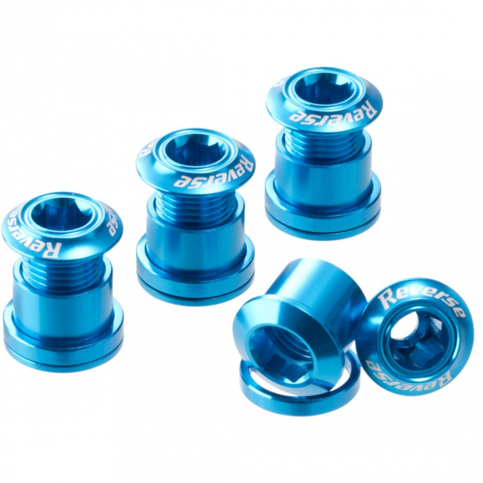 Set 4 suruburi angrenaj Reverse Chainring Bolt Albastru deschis [1]