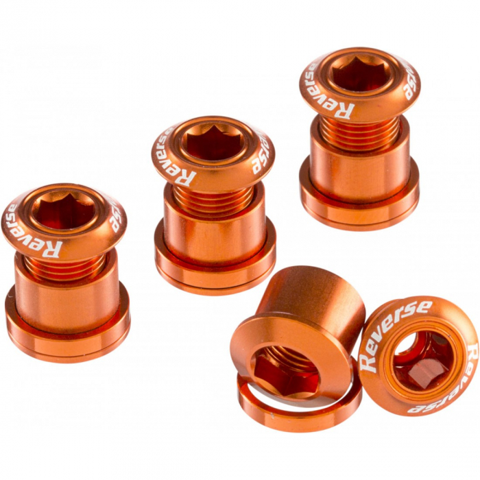 Set 4 suruburi angrenaj Reverse Chainring Bolt Portocalii [1]