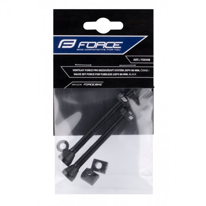 Set Valve Tubeless Force 2xFv 80mm Negre [2]