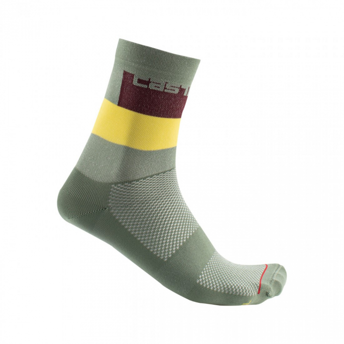 Sosete Castelli Blocco 15 Verde/Galben/Visiniu XXL 44-47 [1]