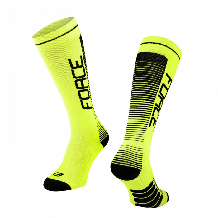 Sosete Force F Compress galben fluo/negru XXS-XS (33-35) [2]
