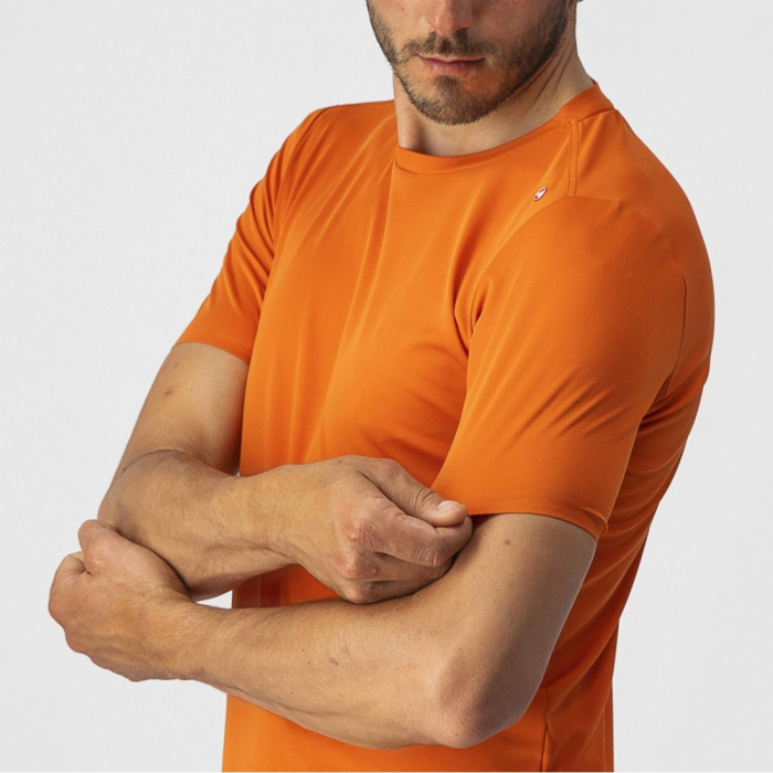 Tricou casual Castelli Tech 2 Tee Portocaliu XL [3]