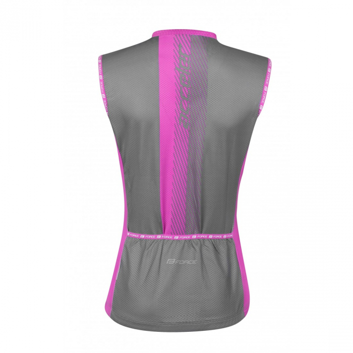 Tricou ciclism fara maneci Force F Acceler gri/roz L [1]
