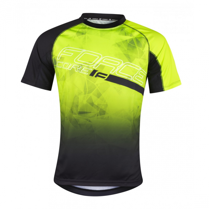 Tricou ciclism Force MTB Core fluo/negru XS [3]