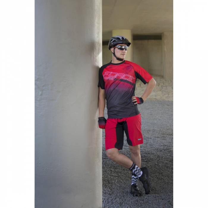 Tricou ciclism Force MTB Core rosu/negru XXL [2]