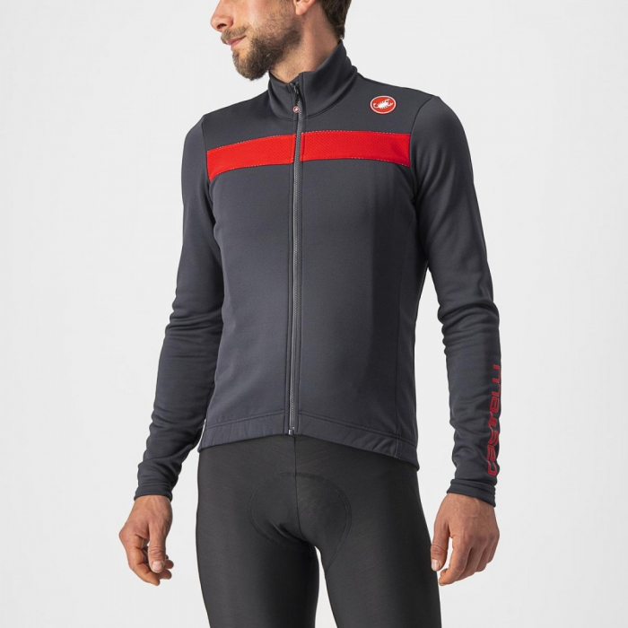 Tricou cu maneca lunga Castelli Puro 3 FZ Antracit/Rosu M [1]