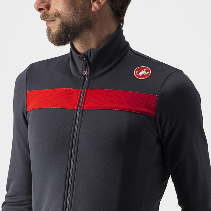 Tricou cu maneca lunga Castelli Puro 3 FZ Antracit/Rosu M [4]
