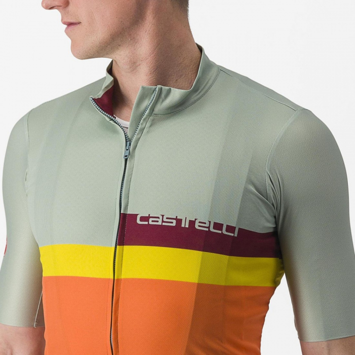 Tricou cu maneca scurta Castelli A Blocco Vernil/Portocaliu/Galben/Visiniu M [5]