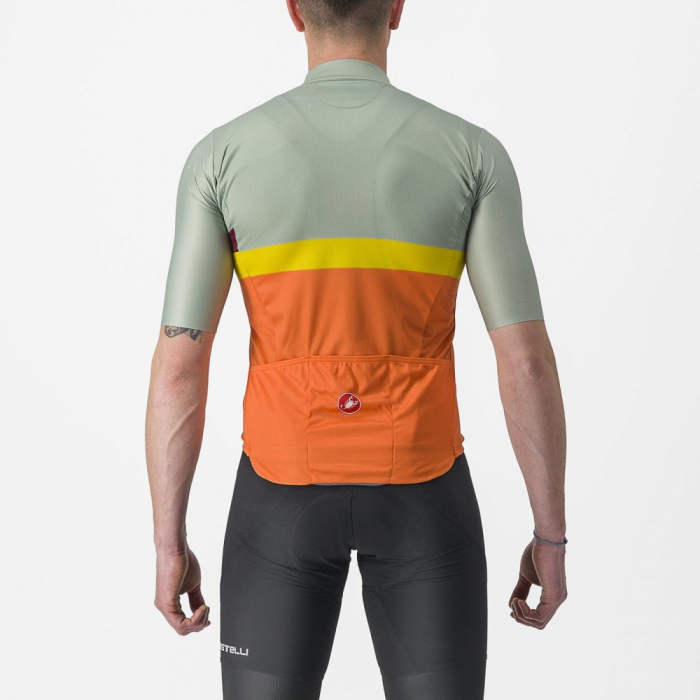 Tricou cu maneca scurta Castelli A Blocco Vernil/Portocaliu/Galben/Visiniu M [2]