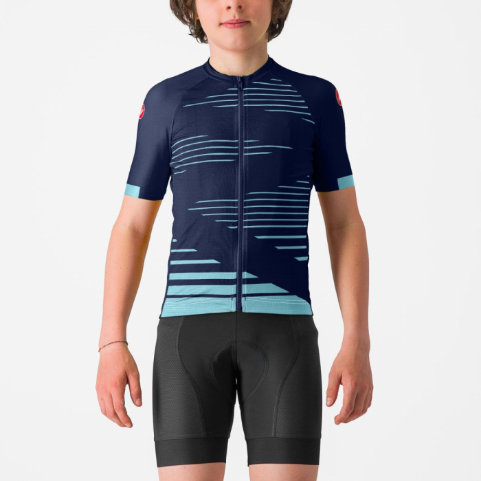 Tricou cu maneca scurta Castelli Aero Kid, pentru copii, albastru belgian/albastru piscina, 6A [1]