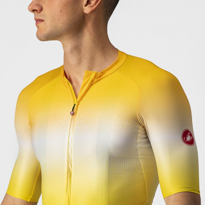 Tricou cu maneca scurta Castelli Aero Race 6.0 Galben/Alb XXL [5]