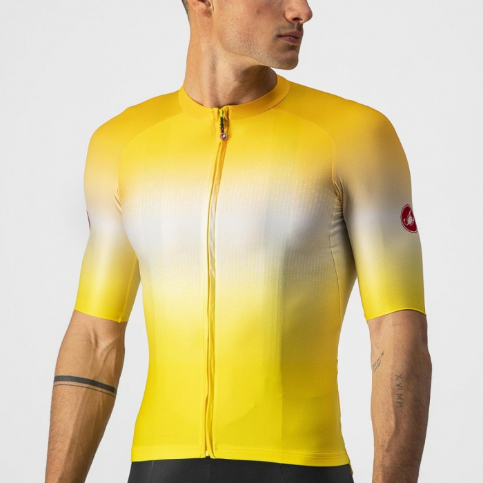 Tricou cu maneca scurta Castelli Aero Race 6.0 Galben/Alb XXL [3]