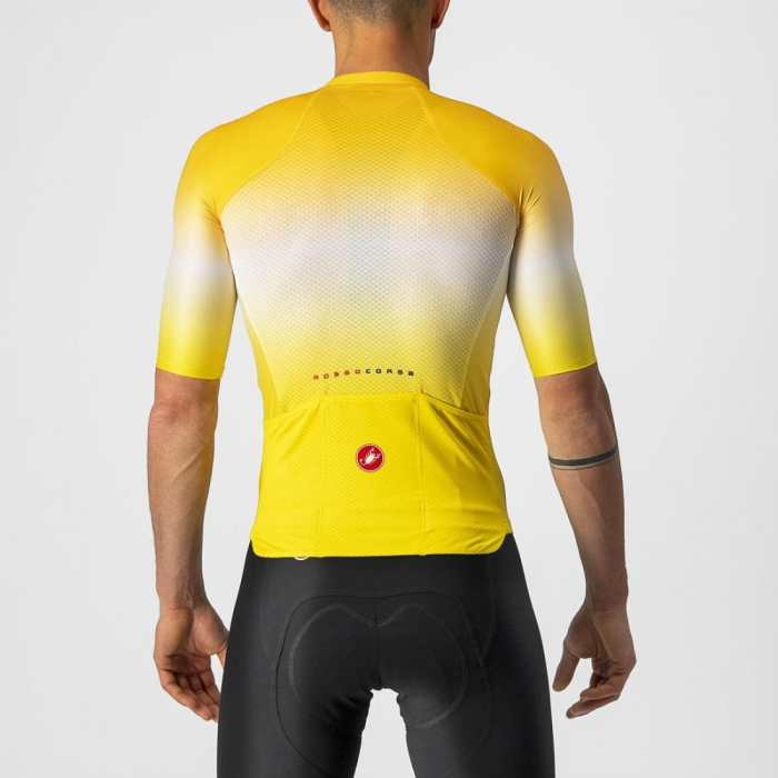 Tricou cu maneca scurta Castelli Aero Race 6.0 Galben/Alb XXL [2]