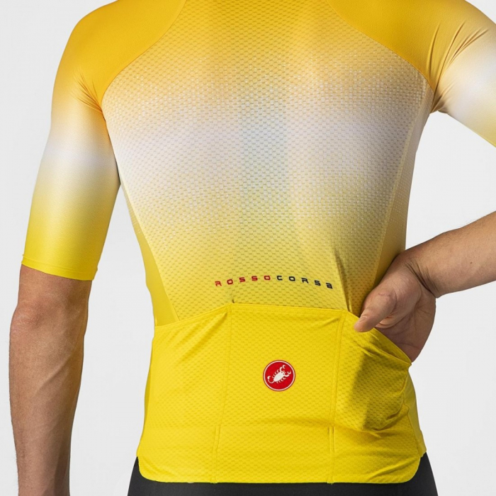 Tricou cu maneca scurta Castelli Aero Race 6.0 Galben/Alb XXL [4]