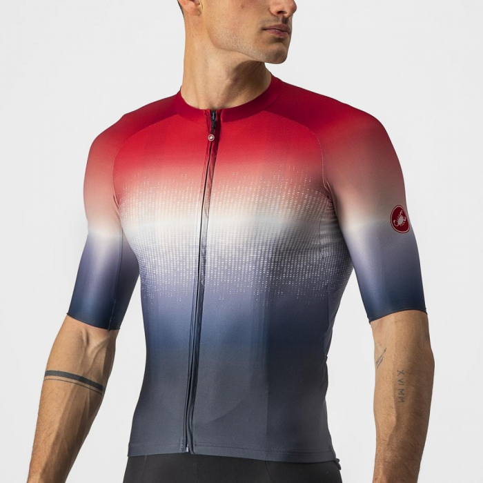 Tricou cu maneca scurta Castelli Aero Race 6.0 Rosu/Alb/Bleumarin XXL [4]