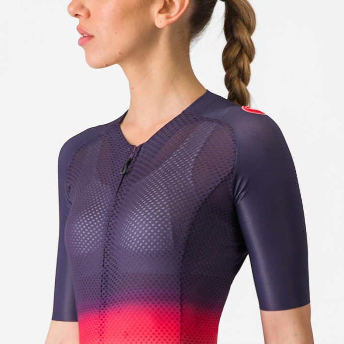 Tricou cu maneca scurta Castelli Climbers 4.0 W de dama Bleumarin/Magenta/Portocaliu XS [6]