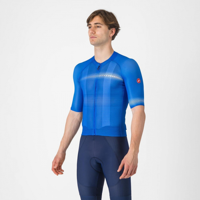 Tricou cu maneca scurta Castelli Climbers A/C, pentru barbati, albastru Italia/albastru belgian, M [3]