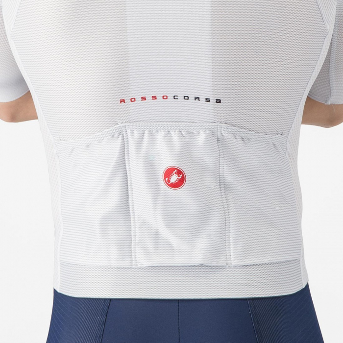 Tricou cu maneca scurta Castelli Climbers A/C, pentru barbati, gri argintiu/rosu, M [2]