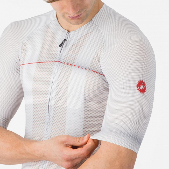 Tricou cu maneca scurta Castelli Climbers A/C, pentru barbati, gri argintiu/rosu, XXL [5]