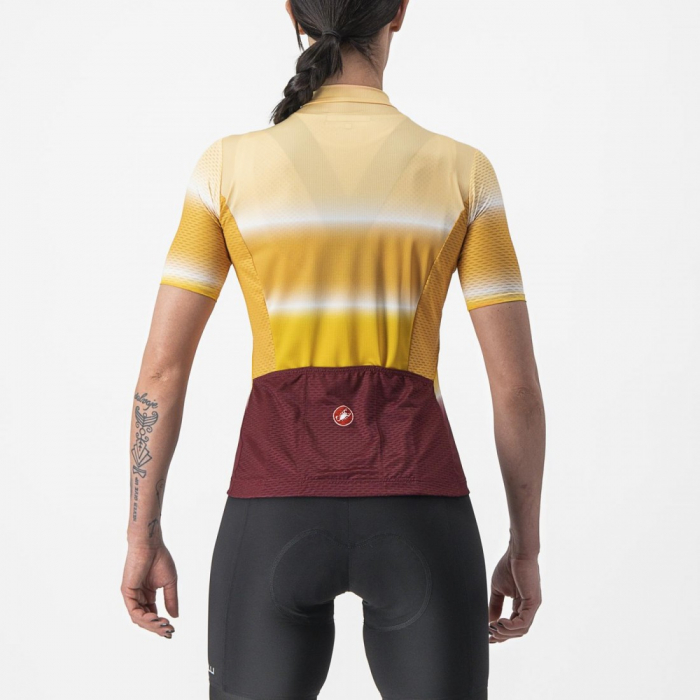Tricou cu maneca scurta Castelli Dolce de dama Galben/Visiniu M [2]