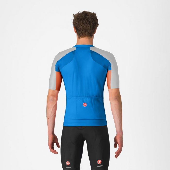 Tricou cu maneca scurta Castelli Entrata 6, pentru barbati, albastru Italia/gri argintiu-maro mocha, M [2]