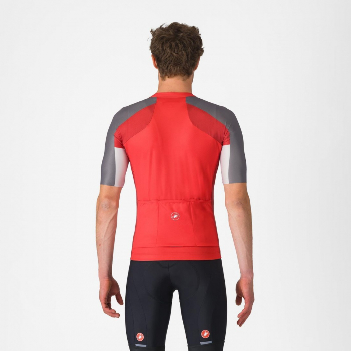 Tricou cu maneca scurta Castelli Entrata 6, pentru barbati, rosu/gri fumuriu-gri argintiu, L [6]