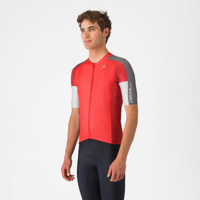 Tricou cu maneca scurta Castelli Entrata 6, pentru barbati, rosu/gri fumuriu-gri argintiu, S [1]