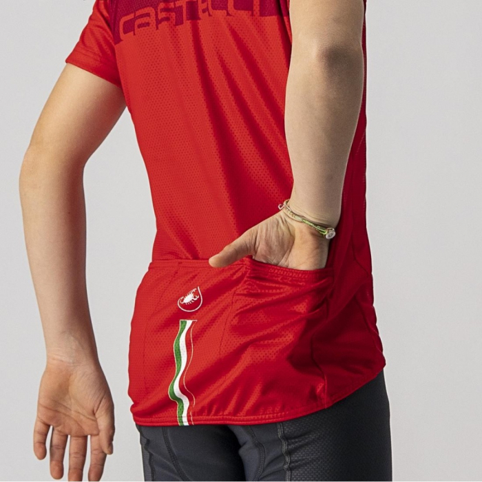 Tricou cu maneca scurta Castelli Neo Prologo pentru copii Rosu/Visiniu 4A [2]