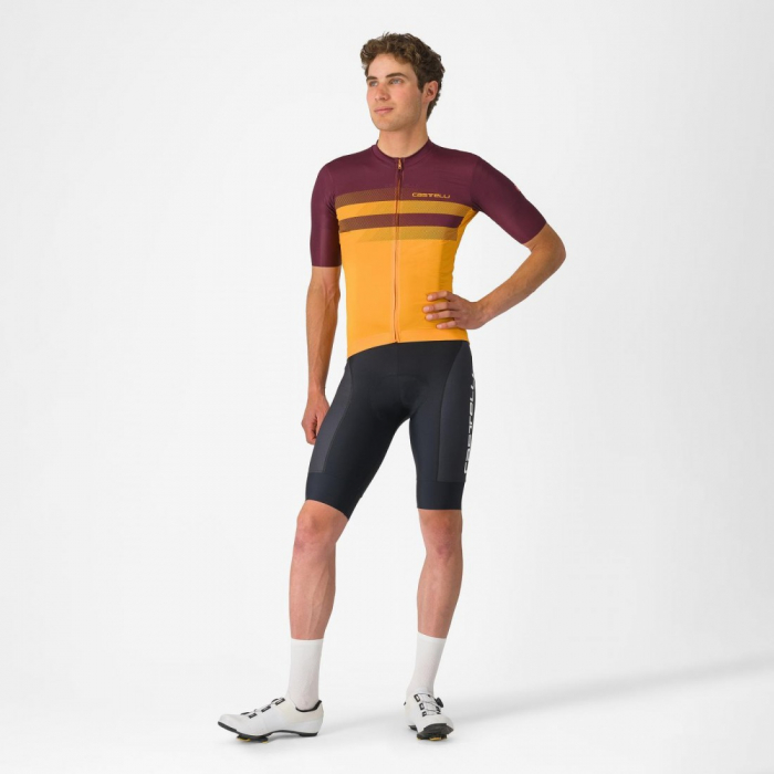 Tricou cu maneca scurta Castelli Simbolo, pentru barbati, portocaliu aprins/visiniu inchis, L [3]