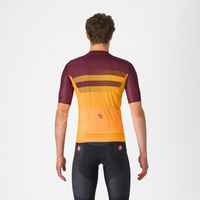 Tricou cu maneca scurta Castelli Simbolo, pentru barbati, portocaliu aprins/visiniu inchis, XL [5]
