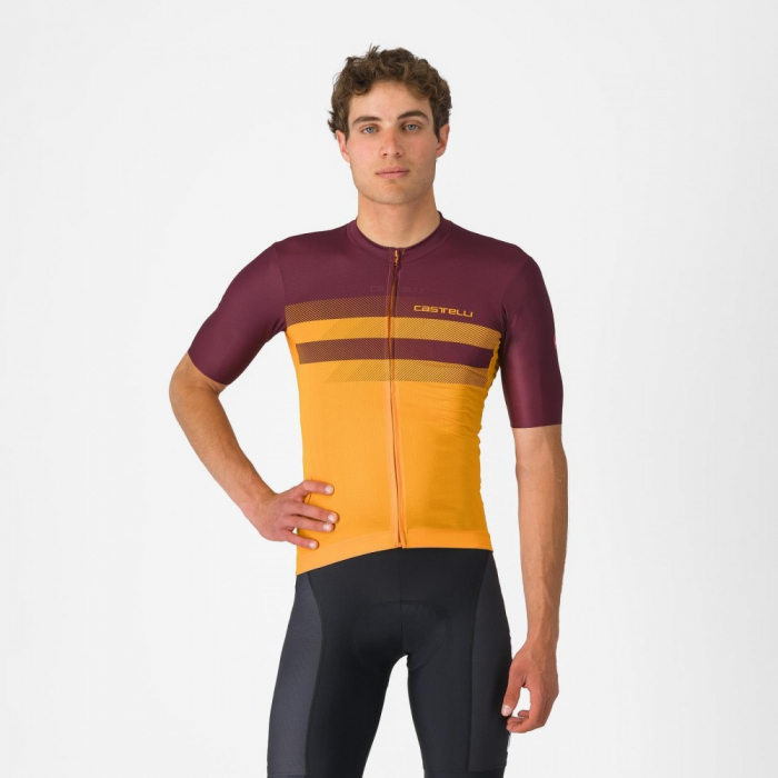 Tricou cu maneca scurta Castelli Simbolo, pentru barbati, portocaliu aprins/visiniu inchis, XL [1]